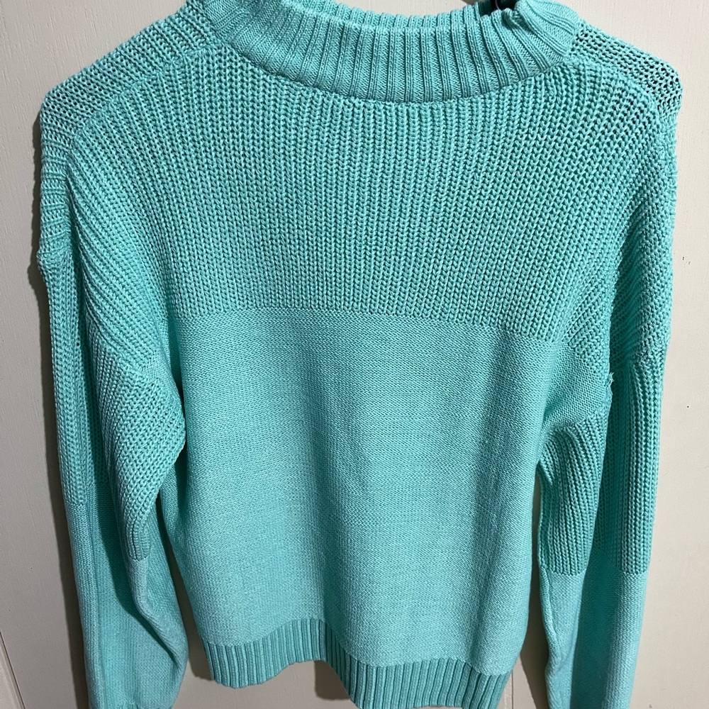 knitted mock neck sweater